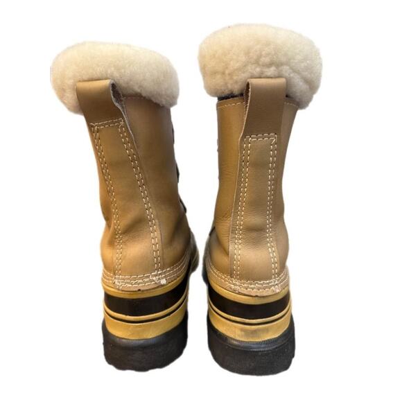 Vintage Sorel Caribou Snow Boots Brown Leather Women size 8 made in Canada - Picture 5 of 7